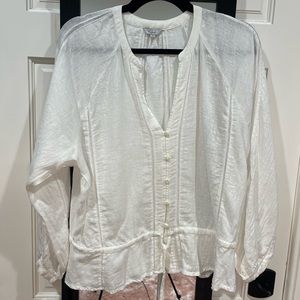 Rails white linen, shirt, small